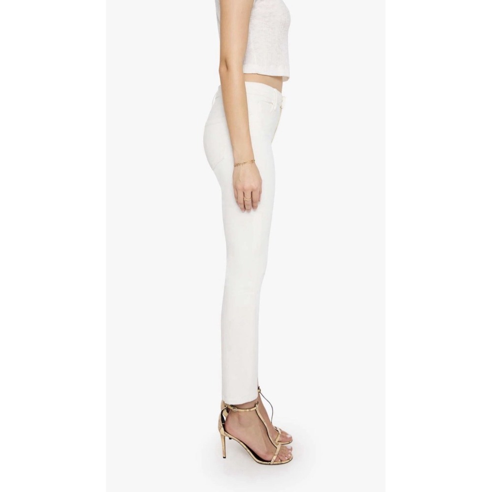 MOTHER The Mid Rise Dazzler Ankle Fairest Of Them All White Straight Jeans sz 34 - Picture 2 of 13